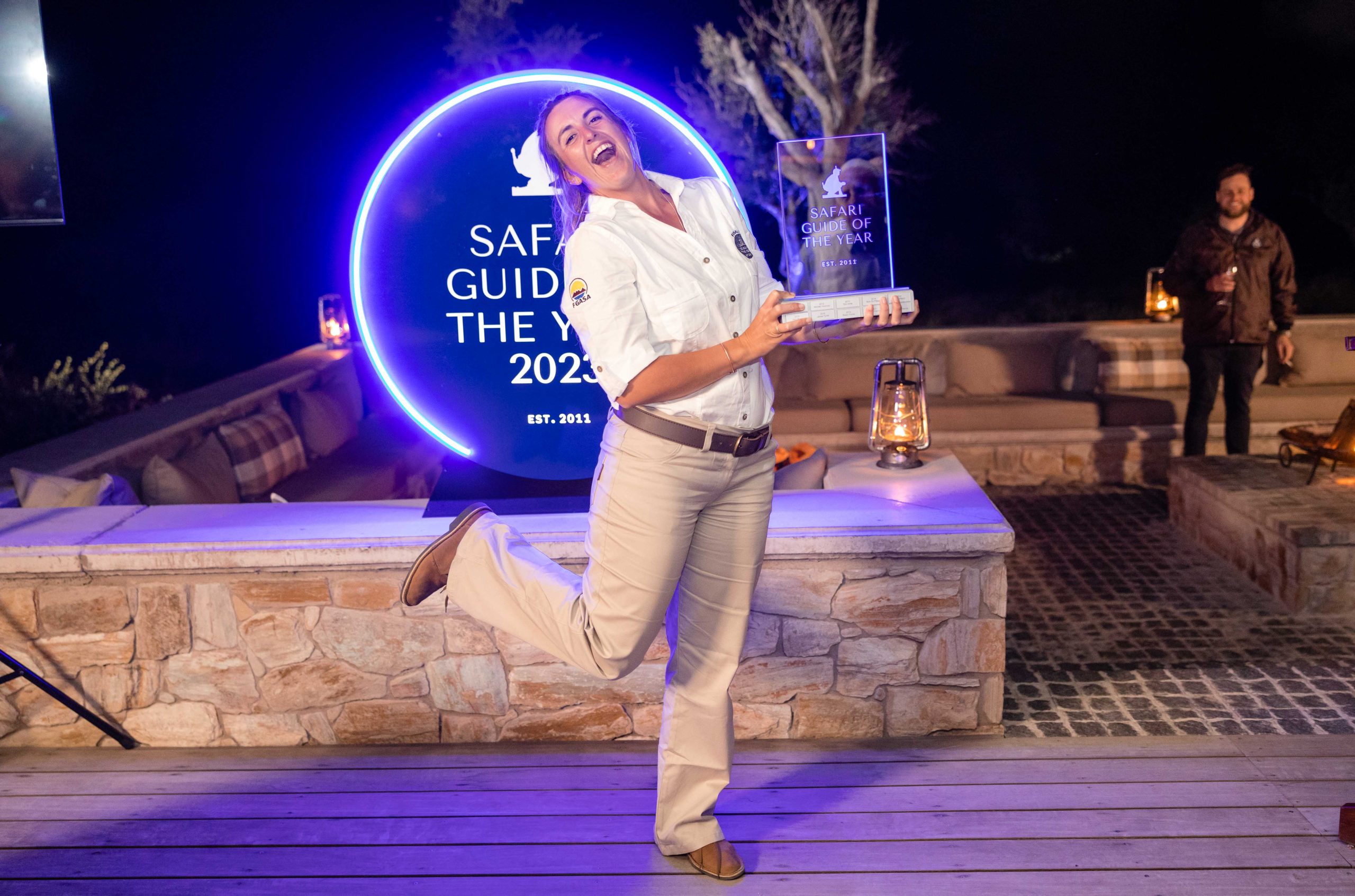 Kimberlee Le Hanie has a spring in her step after winning Safari Guide of the Year 2023