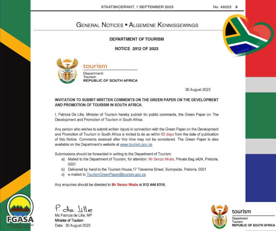The Green Paper on the Development and Promotion of Tourism in South Africa
