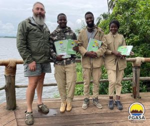 Henry Parsons with Akagera students